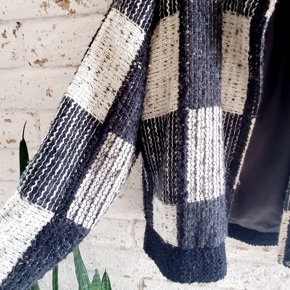 Vintage Doncaster Patchwork Wool Blend Jacket Coat Black & White Size M? - Picture 5 of 16